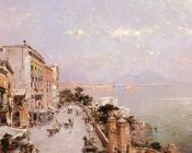 弗朗兹理查德翁特贝格尔 - A View of Posilippo Naples